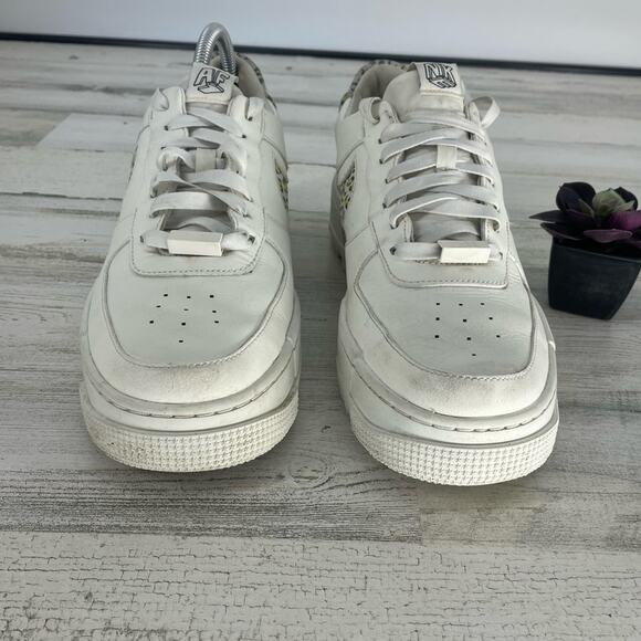 Nike Air Force 1 Pixel SE Leopard White Leather Sneakers Size 10.5 - Picture 3 of 7